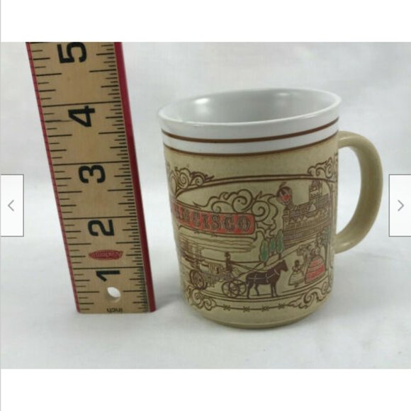 Vtg San Francisco Ceramic Coffee Mug SNCO 1984 Retro Blimp Street Trolley Scene - Picture 6 of 9